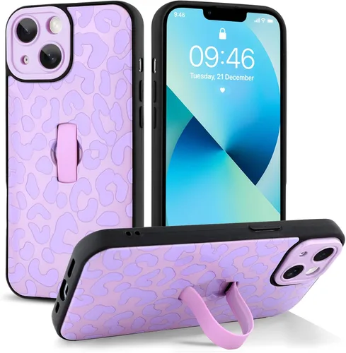 Miniatura 51 de Funda compatible con iPhone 17 Pro Max con correa de mano para los dedos, funda de teléfono con estampado de leopardo y guepardo para mujeres