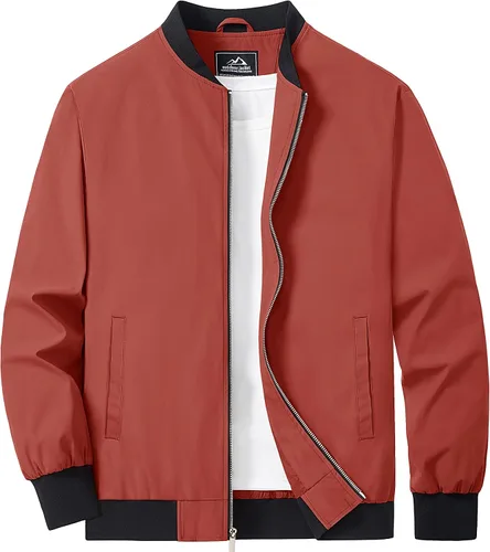 Miniatura 11 de MAGCOMSEN Chaqueta bomber para hombre, ligera, casual, con cremallera, rompevientos, primavera, otoño, abrigo de golf con bolsillos