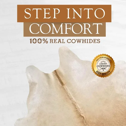 Miniatura 3 de Sunshine Cowhides Alfombra 100% de piel de vaca beige Palomino, alfombra de estilo moderno de piel de animal y alfombra para el suelo, alfombra