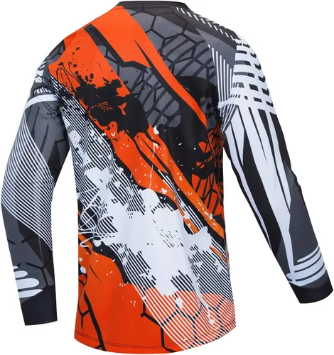 Miniatura 2 de JPOJPO Jersey de ciclismo para hombre, camiseta de manga larga, para jóvenes, todoterreno, para motocicleta, ropa de bicicleta, anti-UV