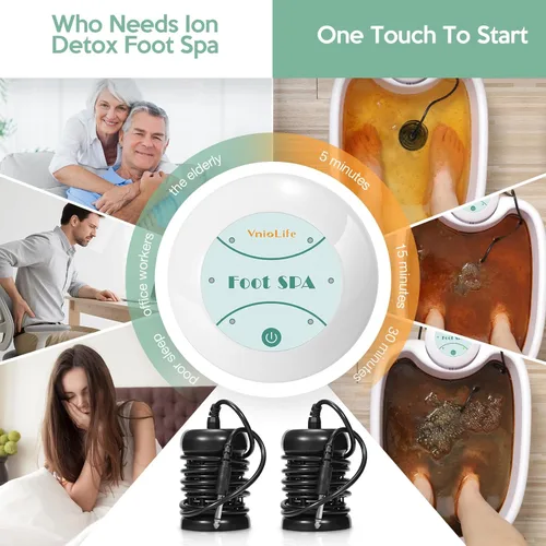 Miniatura 3 de VnioLife Máquina de Baño de Pies Iónico Desintoxicante con Bolsa, Máquina Portátil de Desintoxicación de Pies, Spa Iónico de Pies con Limpieza