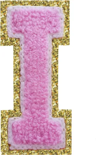 Miniatura 151 de SPRT - Parches de letras de chenilla universitaria con purpurina, parche de letras blancas para planchar con letras del alfabeto para disfraz