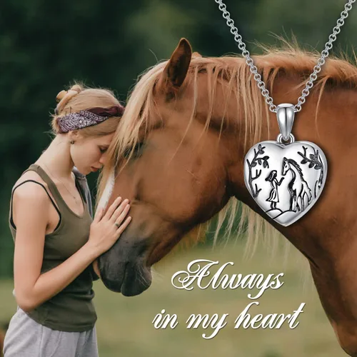 Miniatura 3 de Collar con medallón de corazón que sostiene fotos de plata de ley con colgante de foto, regalo conmemorativo para mujeres y niñas