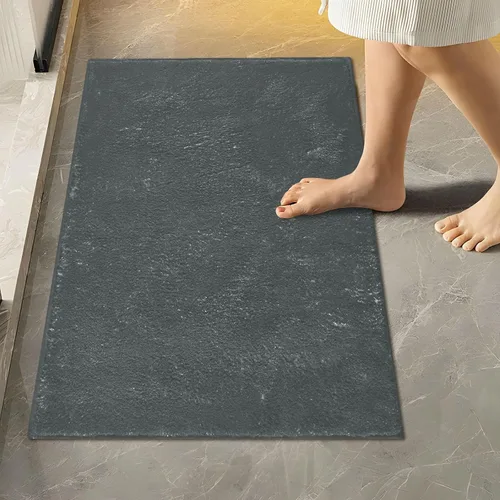 Miniatura 54 de Alfombra de baño amarilla, suave, absorbente, lavable a máquina, juego de alfombras de baño antideslizantes para puerta de baño, dormitorio