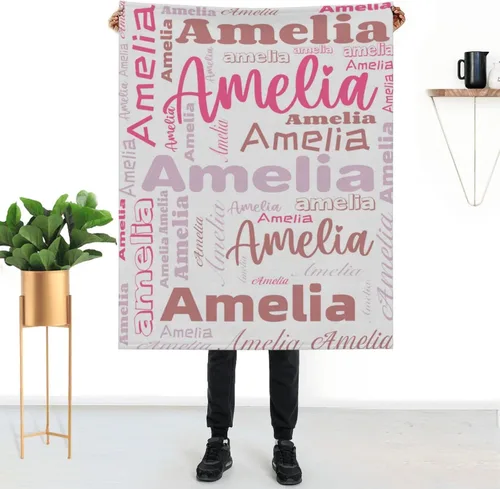 Miniatura 17 de Mantas personalizadas con nombre para niños, mantas de bebé personalizadas para niñas y niños con nombre, mantas de bebé personalizadas con nombre