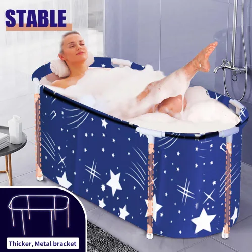 Miniatura 3 de BESTHLS Bañera Portátil para Adultos, Bañera Plegable Portátil para Baño de Remojo, Tina de Baño Ecológica para Cabina de Ducha (Azul Cielo Grande)