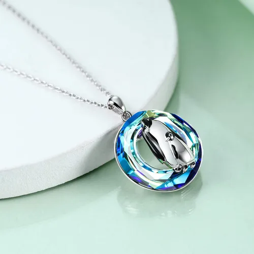 Miniatura 3 de ONEFINITY Penguin Necklace Gifts for Women 925 Sterling Silver Crystal Penguin Mother and Baby Pendant Jewelry for Penguin Lovers Gifts