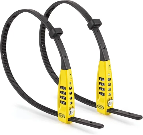 Miniatura 9 de CXWXC Cerradura de amarre con cremallera, 4 dígitos para casco de bicicleta, motocicleta, patineta, esquís, snowboard, cochecito y gabinete, ideal