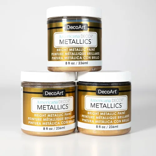 Miniatura 17 de DecoArt Americana Decor Metallics - Pintura metálica de oro de 24 quilates, paquete de 3 (8 onzas líquidas), pinturas metálicas de bricolaje