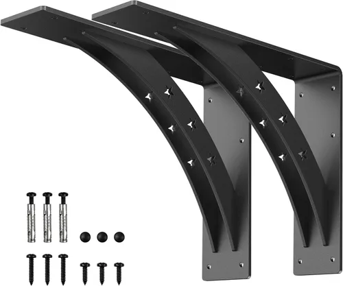 Miniatura 12 de Soportes de estante resistentes de 7 x 6 pulgadas, carga máxima de 900 libras, soportes de metal de aleación de alta calidad (juego de 2) soportes