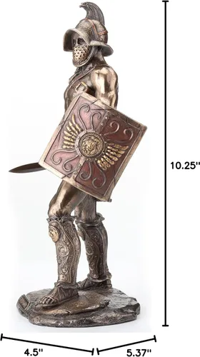 Miniatura 8 de VERONESE DESIGN Estatua del Rey Leonidas Guerrero Griego de Esparta de Resina Bronceada Fundida en Frío de 8.5 Pulgadas de Altura