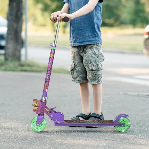 Miniatura 7 de TMNT - Patinete de patada de 2 ruedas con ruedas que se iluminan – Plegable, plataforma antideslizante, paseo cómodo y suave