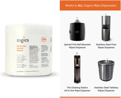 Miniatura 5 de Zogics Toallitas de limpieza Wellness Center, toallitas para equipos de gimnasio para limpiar superficies y equipos, duraderas y seguras