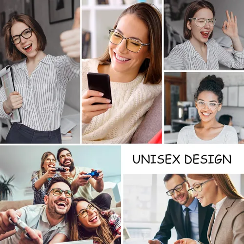 Miniatura 6 de Gafas de bloqueo de luz azul para TV, teléfono, computadora, pantalla de juegos, hombres y mujeres, marco TR90, antifatiga ocular UV, paquete de 2