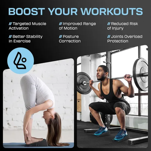 Miniatura 2 de Par de Bloques en Cuña para Sentadillas Flexelent - Bloque en Cuña para Sentadillas con Talón Elevado para Sentadillas Más Profundas, Levantamiento