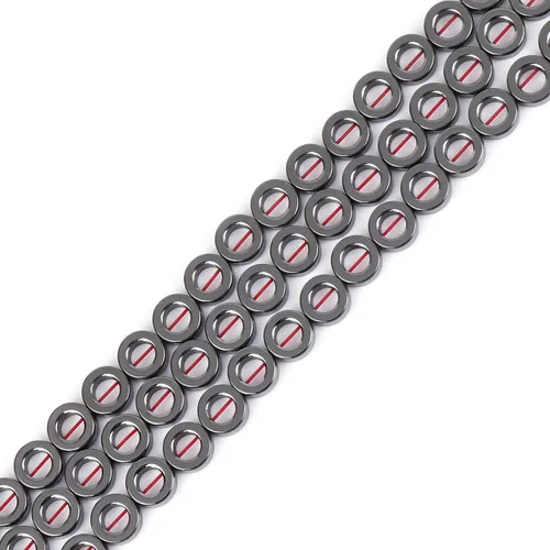 HAAMIIQII 35 piezas de cuentas de gema suelta de hematita negra natural de 12 mm en forma circular, cuentas de piedra espaciadora para hacer Forma