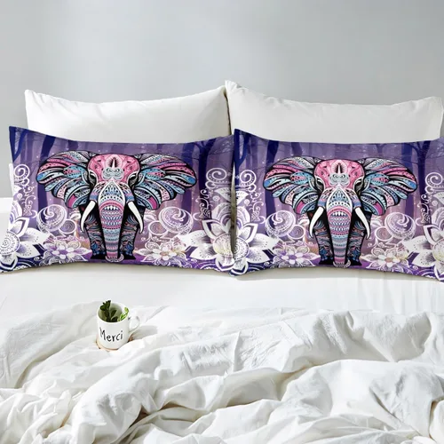 Miniatura 4 de Juego de sábanas bajeras de elefante bohemio, juego de ropa de cama bohemio con estampado de animales de safari africanos para niños, hombres