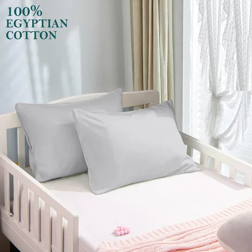 Miniatura 2 de Funda de almohada de viaje de 12 x 16 pulgadas, juego de 2 fundas de almohada para niños pequeños, 600 hilos, cierre de sobre, 100% algodón egipcio
