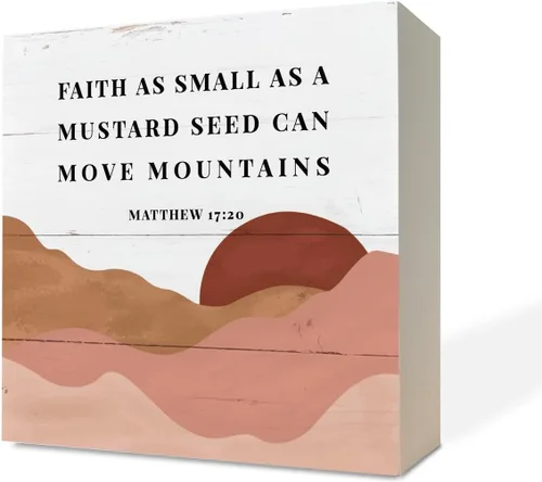 Miniatura 25 de Señales de madera cristianas, versículo de la Biblia Jeremías 29:11 - Porque sé los planes que tengo para ti, señal de caja decorativa para mesa