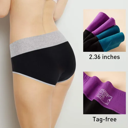 Miniatura 3 de INNERSY - Ropa interior de algodón para mujer, de talle alto, para posparto, paquete múltiple