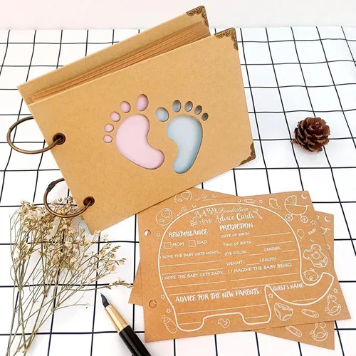 Miniatura 5 de 40 hojas de tarjetas de consejos para baby shower, tarjetas de predicción para juegos de revelación de baby shower, libro de invitados para baby