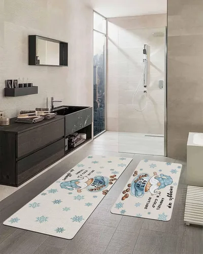 Miniatura 2 de Tapete de baño de gnomos de café, antideslizante, de secado rápido y absorbente, de tierra de diatomeas, para fregadero de cocina, lavable, tapete