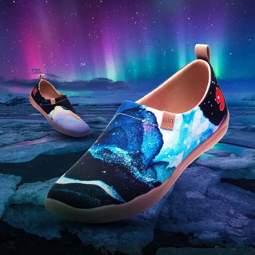 Miniatura 2 de UIN Zapatos para caminar de lona pintados Beso para hombre Negro