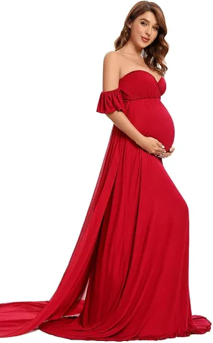 Miniatura 3 de Vestido de maternidad ajustado maxi vestido tubo largo de maternidad vestido de fotografía para sesión de fotos baby shower
