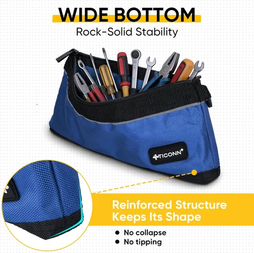 Miniatura 5 de Bolsas de herramientas TICONN con cremallera, bolsas pequeñas de lona Oxford 1680D, bolsa de utilidad impermeable con cremallera para organizadores