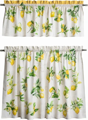 Miniatura 52 de Maison d' Hermine Juego de cortinas de cocina para ventanas, juego de cortinas de cocina 100% algodón, cenefas para el hogar [2 niveles