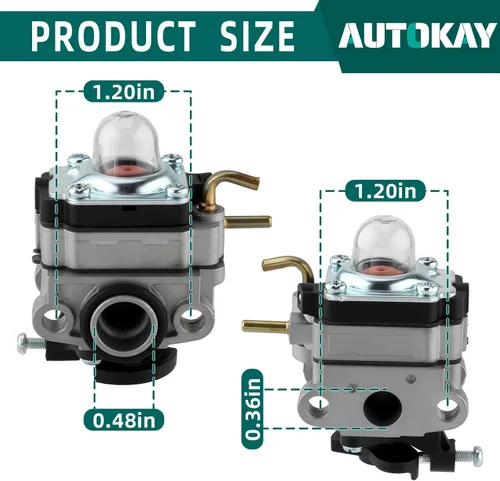 Miniatura 5 de AUTOKAY Carburador 753-06258A para MTD 75306258A Ryobi RY252CS RY253SS RY251PH RY254BC 2 ciclos 25ccTrimmer Craftsman Cultivator 316299372 316773800
