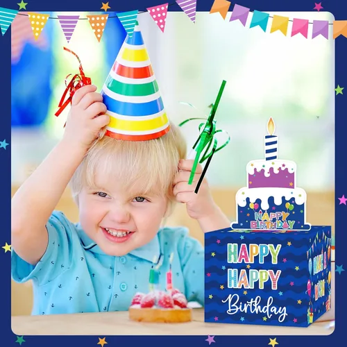 Miniatura 8 de Caja de Dinero de Cumpleaños para Tirar Regalo en Efectivo, Cajas de Regalo Sorpresa para Dinero, Caja Portadinero con Tarjeta de Feliz Cumpleaños
