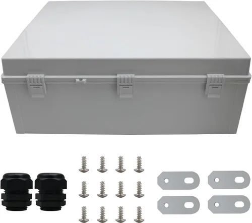 Miniatura 10 de MAKERELE - Caja de conexiones exterior pequeña impermeable para exterior con cerradura y soporte de pared 5.9" x 3.9" x 2.8" (150x100x70mm) con tapa