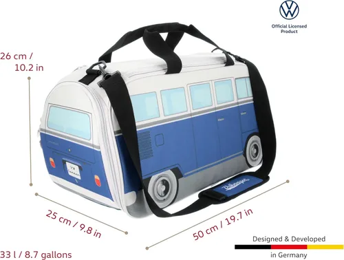 Miniatura 20 de BRISA VW Collection - Volkswagen Samba Bus T1 Camper Van Sport, gimnasio, bolsa de viaje, bolsa de lona con compartimento para zapatos y artículos