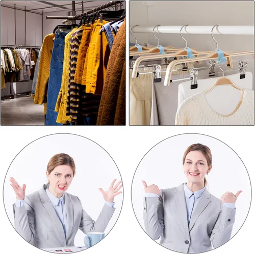 Miniatura 6 de Ganchos de plástico para colgar ropa, ganchos de plástico en cascada, organizadores de ahorro para ropa resistente, armario, regalo de Navidad