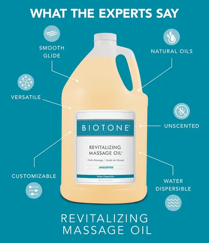 Miniatura 5 de Biotone Aceite de masaje revitalizante sin perfume, 8 onzas