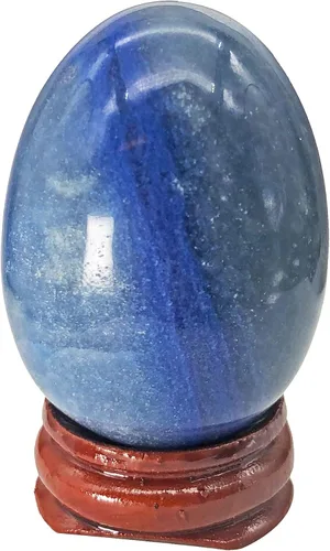 Miniatura 8 de Fekuar Figura de huevo de piedra, cristal curativo pulido, escultura de esfera con soporte de madera, obsidiana negra natural, 1.8 pulgadas