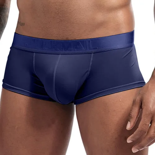 Miniatura 2 de Calzoncillos elásticos de seda de hielo para hombre, suaves y cómodos, de algodón, con bragueta abierta, sin etiquetas, bragas de pierna