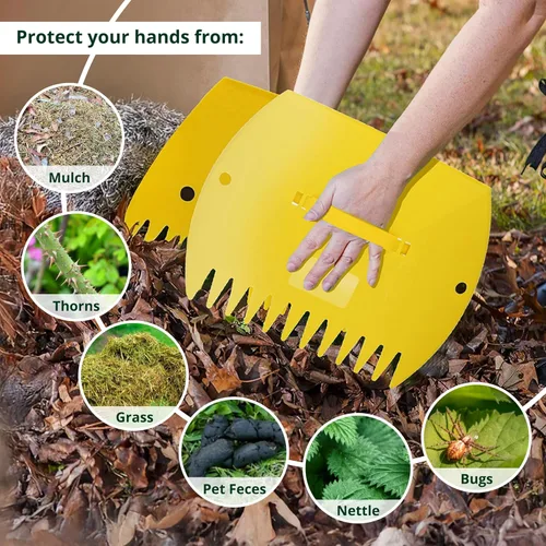 Miniatura 6 de GardenHOME Palas Recogedoras de Hojas Rastrillos de Mano, Agarradores de Hojas Grandes para Trabajo en el Patio y Uso en el Jardín, Limpia y Recoge