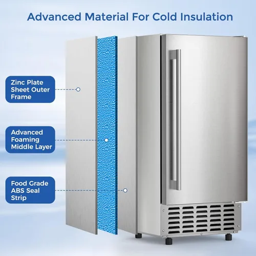 Miniatura 4 de Máquina de hielo de pepitas para debajo del mostrador, máquina de hielo comercial de pepitas, 66 libras/día, integrada o independiente