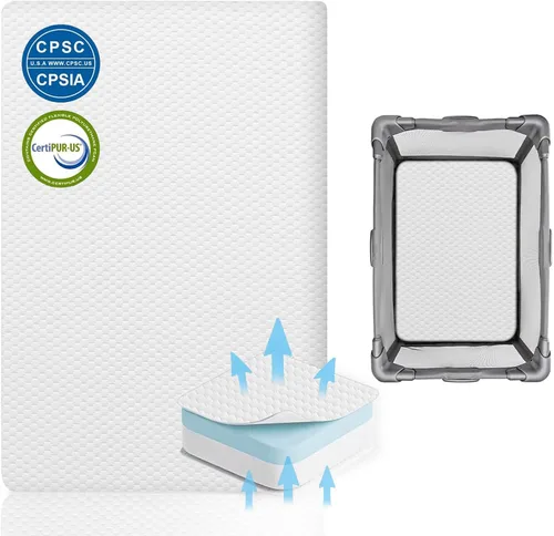 Miniatura 13 de Lisara Colchón para Moisés de Bebé, 30 x 18 pulgadas, Colchón de Espuma Viscoelástica de Gel de Doble Cara para Moisés con Cubierta Impermeable