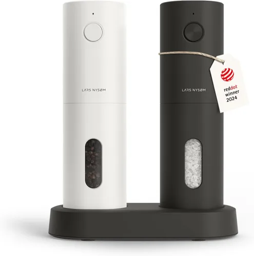 Miniatura 11 de LARS NYSØM Juego de molinillo eléctrico de sal y pimienta, recargable por USB, molinillos automáticos de sal y pimienta, agitadores de especias