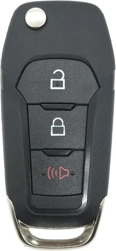 Funda plegable para llavero compatible con Ford F-150, F-250, F-350 (2015-2020), Explorer (2016-2020), F-350, F-450, plástico negro, 3 botones