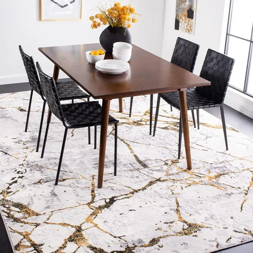 Miniatura 15 de SAFAVIEH Amelia Collection - Alfombra decorativa de 2 x 4 pies, gris y negro, diseño abstracto moderno, no desprende pelusa y de fácil cuidado