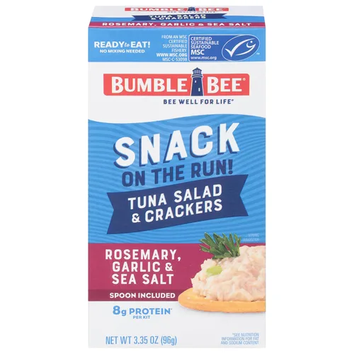 Miniatura 31 de Bumble Bee Snack On The Run - Kit de ensalada de atún original con galletas saladas, paquete de bocadillos de proteína listo para comer, 8g