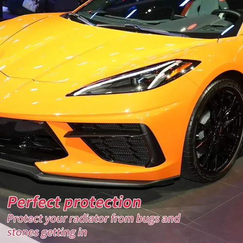 Miniatura 5 de AggAuto Malla de ventilación para automóvil compatible con Chevy Corvette C8 2020-2023, 2 piezas de aleación de aluminio con agujero de panal