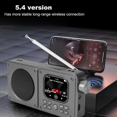 Miniatura 4 de Sanpyl Radio de video AM FM con altavoz Bluetooth 5.4, soporte de radio recargable reproductor MP3 MP4, con conector para auriculares de 0.138 in