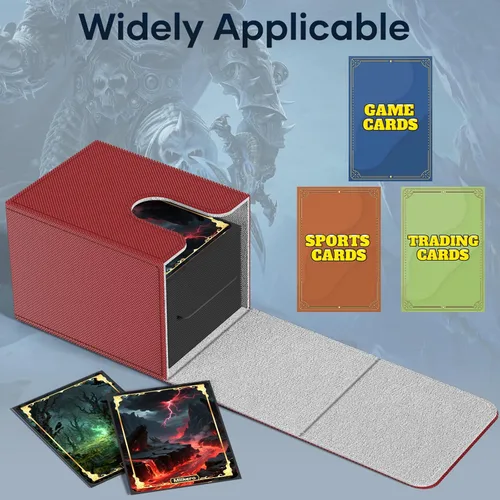 Miniatura 3 de Mlikero Paquete de 4 Cajas para Mazos de Cartas, Caja para Mazo Commander Contiene más de 400 Cartas con Funda Individual con 4 Separadores, Caja