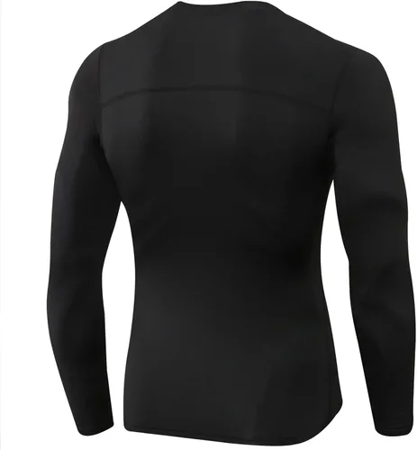 Miniatura 9 de Camiseta de compresión para hombre, de manga larga, atlética, para entrenamiento, camiseta deportiva activa, camiseta interior de ajuste seco