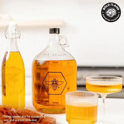 Miniatura 6 de Kit Completo para Hacer Miel de Vino - Incluye Jarra de Fermentación de Vidrio de 1 Galón, Sifón Automático, Hidrómetro, Jarra de Prueba de Kit